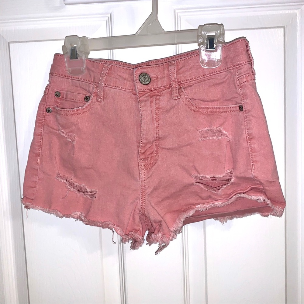 Ripped High-Rise Shorts